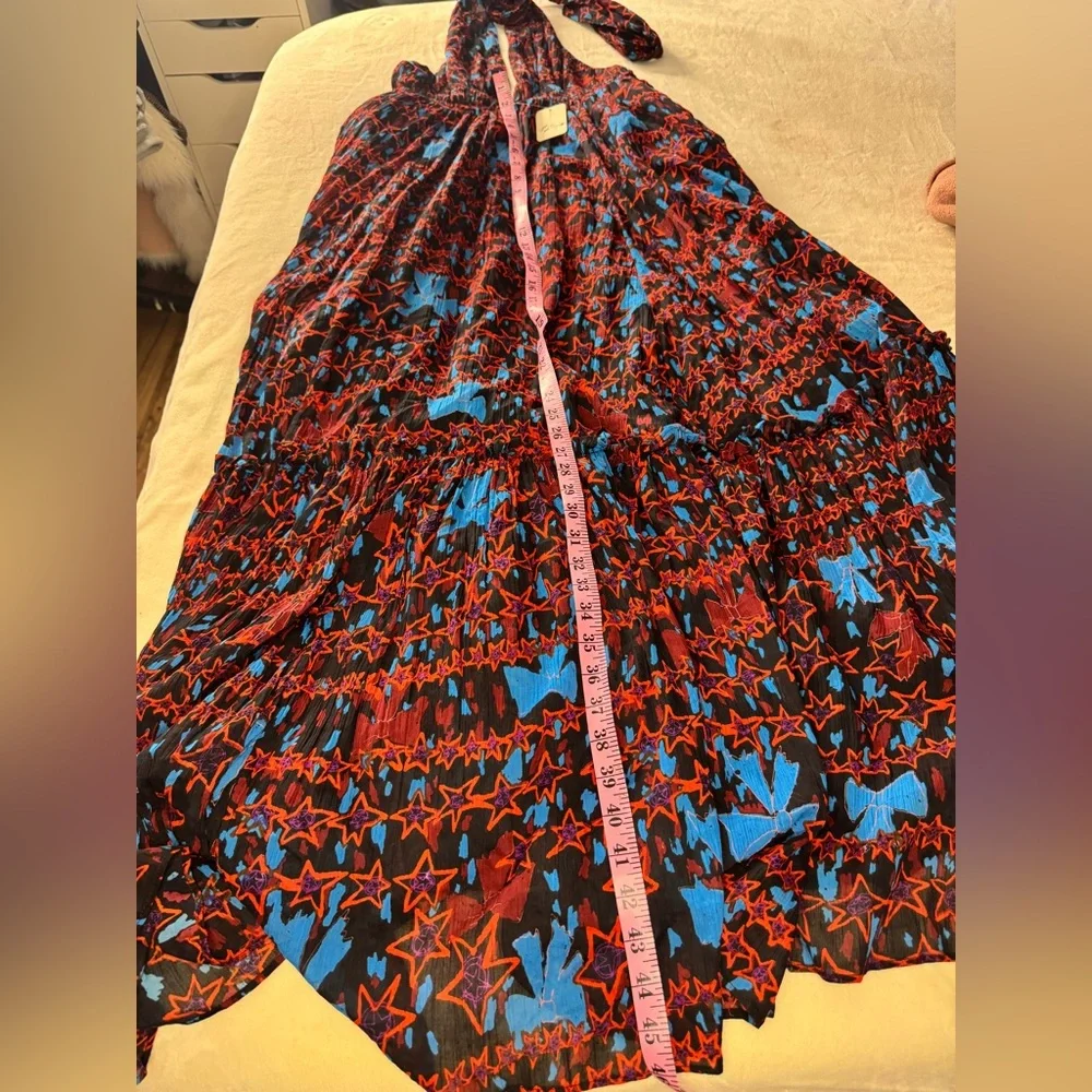 Free People Red and Blue Sleeveless Maxi Dress - Picture 8 of 11